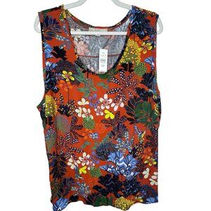 NWT Loft Women’sSleeveless Top SZ 24/26 Floral Hummingbird Boho Cottagecore